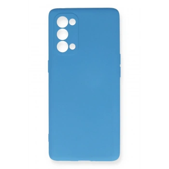 Oppo Reno 5 Pro Kılıf Nano içi Kadife Silikon - Mavi