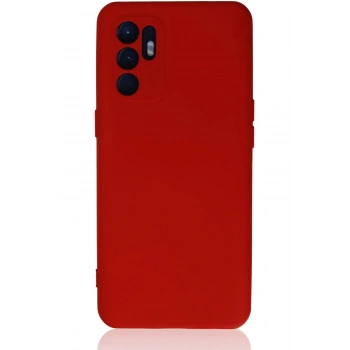 Oppo Reno 6 Kılıf Nano içi Kadife Silikon - Kırmızı