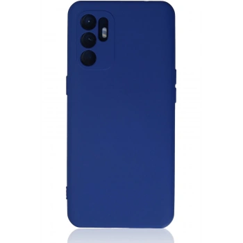 Oppo Reno 6 Kılıf Nano içi Kadife Silikon - Mavi
