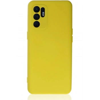 Oppo Reno 6 Kılıf Nano içi Kadife Silikon - Sarı1