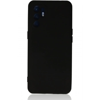 Oppo Reno 6 Kılıf Nano içi Kadife Silikon - Siyah