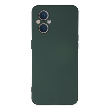 Oppo Reno 7 Lite Kılıf Nano içi Kadife Silikon - Koyu Yeşil