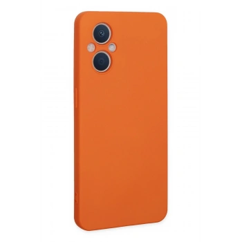 Oppo Reno 7 Lite Kılıf Nano içi Kadife Silikon - Turuncu