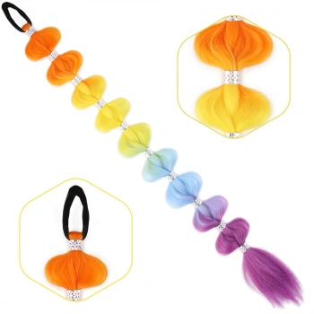 Örgülü Aksesuarlı Lastikli At Kuyruğu - ACM22