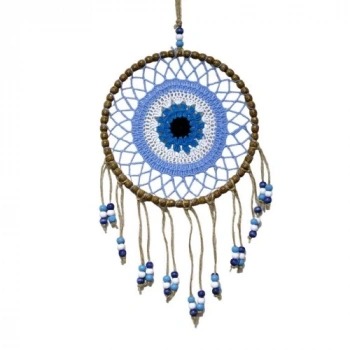 Örgülü Duvar Süsü Buz Mavisi Örgü Duvar Süsü