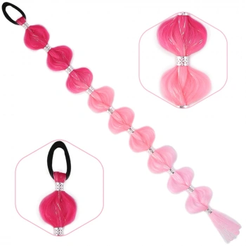 Örgülü Simli Aksesuarlı Lastikli At Kuyruğu - ACM10