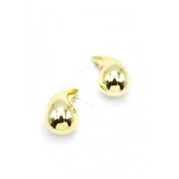 Orta Boy Damla Küpe - Altın