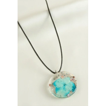 Ortanca Çiçek Epoksi Kolye