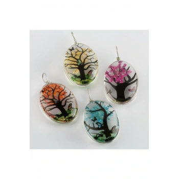 Oval Canlı Kolye Ucu 3 cm