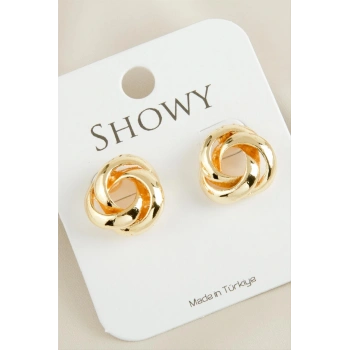 Oval Çiçek Yeni Sezon Metal Küpe