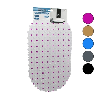 OVAL - EKO PVC +VANTUZ DESEN - ŞEFFAF RENKLİ 122PCS VANTUZ KAYDIRMAZ BANYO - KÜVET PASPAS 33X61CM (4887)