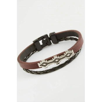 Oval Kaliteli Suni Deri Bileklik