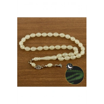 Oval Kesim Tombul Fosforlu Tesbih 8*10 mm