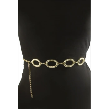 Oval Metal Zincir Kemer