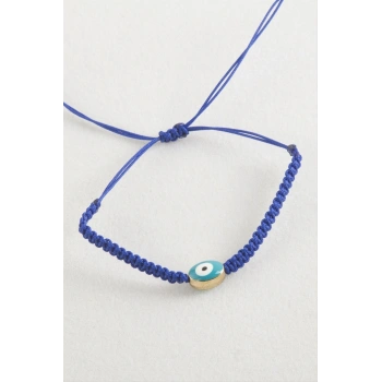 Oval Nazar Makrome Örgülü Bileklik