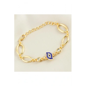 Oval Nazar Taşlı Trend Bileklik