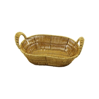 OVAL PLASTİK HASIR EKMEK - ÇOK AMAÇLI SEPET KULPLU - METAL İSKELET TABAN:14X21- AĞIZ:19X27CM D:7.5CM (4887)