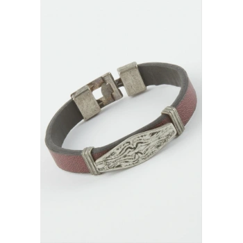 Oval Suni Deri Bileklik