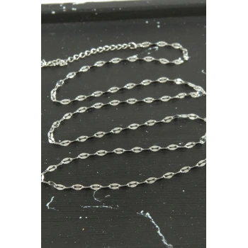 Oval Zincir Çelik Kolye 45 cm