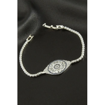 Oval Zirkon Taşlı Çocuk Bileklik 16 cm