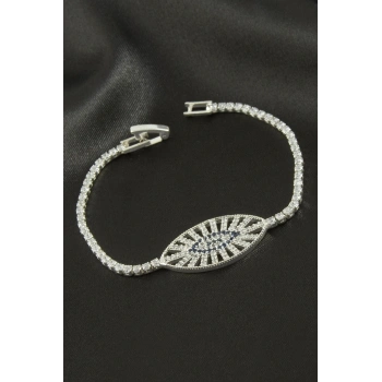 Oval Zirkon Taşlı Çocuk Bileklik 16 cm