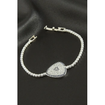 Oval Zirkon Taşlı Çocuk Bileklik 16 cm