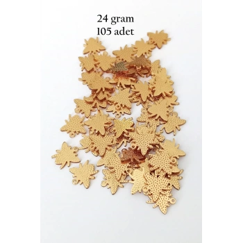 Oya Abiye Bileklik Kolye Pleksi Metalik Plastik Pul Altın Renk 24 gram 105 adet - BNC541