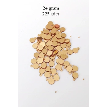 Oya Abiye Bileklik Kolye Pleksi Metalik Plastik Pul Altın Renk 24 gram 225 adet - BNC553