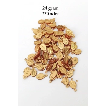 Oya Abiye Bileklik Kolye Pleksi Metalik Plastik Pul Altın Renk 24 gram 270 adet - BNC538