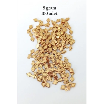 Oya Abiye Bileklik Kolye Pleksi Metalik Plastik Pul Altın Renk 8 gram 100 adet - BNC476