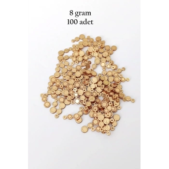 Oya Abiye Bileklik Kolye Pleksi Metalik Plastik Pul Altın Renk 8 gram 100 adet - BNC498