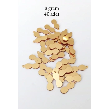 Oya Abiye Bileklik Kolye Pleksi Metalik Plastik Pul Altın Renk 8 gram 40 adet - BNC480