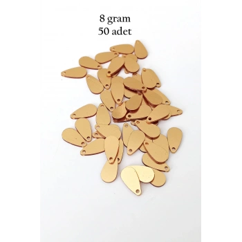Oya Abiye Bileklik Kolye Pleksi Metalik Plastik Pul Altın Renk 8 gram 50 adet - BNC484