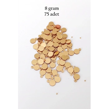 Oya Abiye Bileklik Kolye Pleksi Metalik Plastik Pul Altın Renk 8 gram 75 adet - BNC493