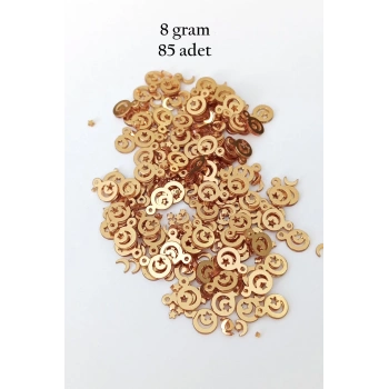 Oya Abiye Bileklik Kolye Pleksi Metalik Plastik Pul Altın Renk 8 gram 85 adet - BNC483