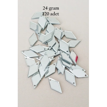 Oya Abiye Bileklik Kolye Pleksi Metalik Plastik Pul Gümüş Renk 24 gram 120 adet - BNC577