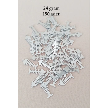 Oya Abiye Bileklik Kolye Pleksi Metalik Plastik Pul Gümüş Renk 24 gram 150 adet - BNC589