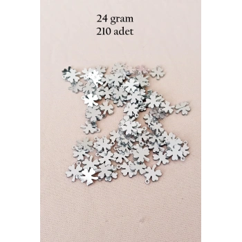 Oya Abiye Bileklik Kolye Pleksi Metalik Plastik Pul Gümüş Renk 24 gram 210 adet - BNC562