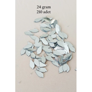 Oya Abiye Bileklik Kolye Pleksi Metalik Plastik Pul Gümüş Renk 24 gram 210 adet - BNC572
