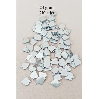 Oya Abiye Bileklik Kolye Pleksi Metalik Plastik Pul Gümüş Renk 24 gram 210 adet - BNC590