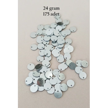 Oya Abiye Bileklik Kolye Pleksi Metalik Plastik Pul Gümüş Renk 24 gram 255 adet - BNC583