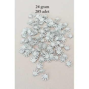 Oya Abiye Bileklik Kolye Pleksi Metalik Plastik Pul Gümüş Renk 24 gram 285 adet - BNC579