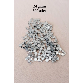 Oya Abiye Bileklik Kolye Pleksi Metalik Plastik Pul Gümüş Renk 24 gram 300 adet - BNC560