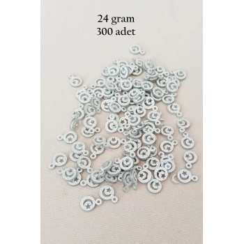 Oya Abiye Bileklik Kolye Pleksi Metalik Plastik Pul Gümüş Renk 24 gram 300 adet - BNC576