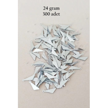 Oya Abiye Bileklik Kolye Pleksi Metalik Plastik Pul Gümüş Renk 24 gram 300 adet - BNC593