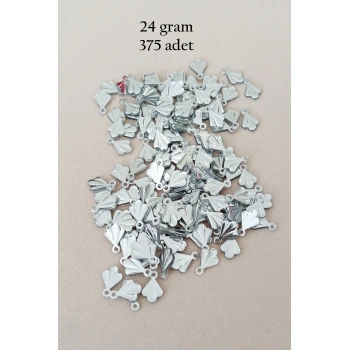 Oya Abiye Bileklik Kolye Pleksi Metalik Plastik Pul Gümüş Renk 24 gram 375 adet - BNC587