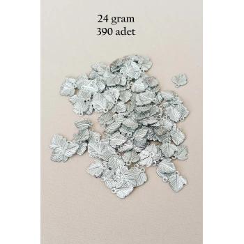 Oya Abiye Bileklik Kolye Pleksi Metalik Plastik Pul Gümüş Renk 24 gram 390 adet - BNC567