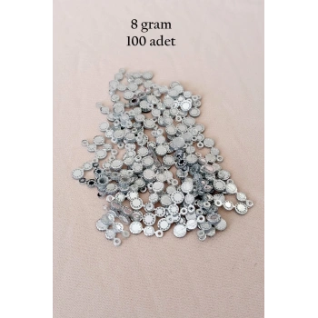 Oya Abiye Bileklik Kolye Pleksi Metalik Plastik Pul Gümüş Renk 8 gram 100 adet - BNC500