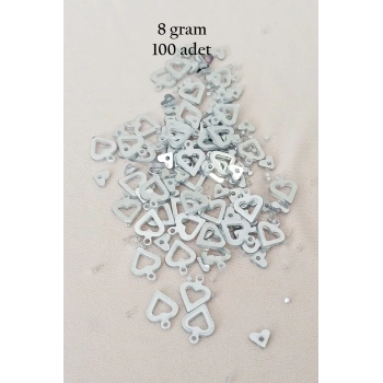 Oya Abiye Bileklik Kolye Pleksi Metalik Plastik Pul Gümüş Renk 8 gram 100 adet - BNC511