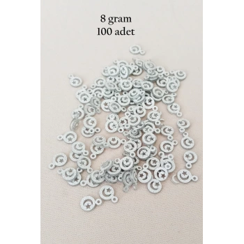 Oya Abiye Bileklik Kolye Pleksi Metalik Plastik Pul Gümüş Renk 8 gram 100 adet - BNC516